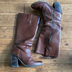 Frye Brown Heeled Boots